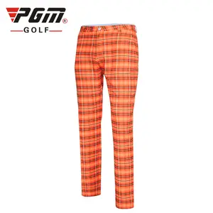 Pgm gingham verifica calças de golfe masculinas