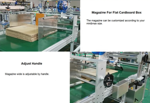 Chargeur automatique de feuilles de boîtes en carton plates Machine d'étiquetage d'autocollants de plan supérieur Machine d'étiqueteuse automatique avec magasin de réception d'extrémité - Product Image 3