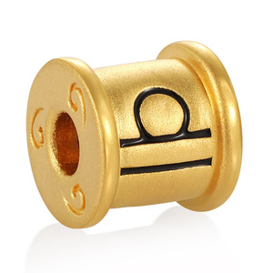 Constelación cultura 24K oro micro-duro oro puro Libra patrón pulsera con cuentas tendencia oro joyería Accesorios - Product Image 1