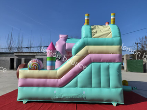 Vente directe usine : Château <span class=keywords><strong>gonflable</strong></span> commercial à thème bonbons avec toboggan, idéal pour la location et les événements professionnels - Product Image 4