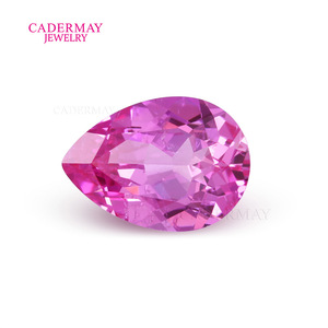 Cadermay Synthetic Pink Zircon Pear Cut Loose Stone 8x12mm 10x14mm For Jewelry Making - Product Image 4