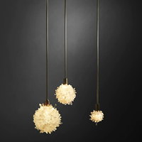 Décoration d'intérieur, lampe suspendue en cristal naturel moderne de luxe, pour îlot de cuisine, salon