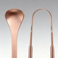 Grattoir à langue en cuivre pur, nettoyeur buccal, brosse à langue métallique pour mauvaise haleine, vente en gros, logo personnalisé