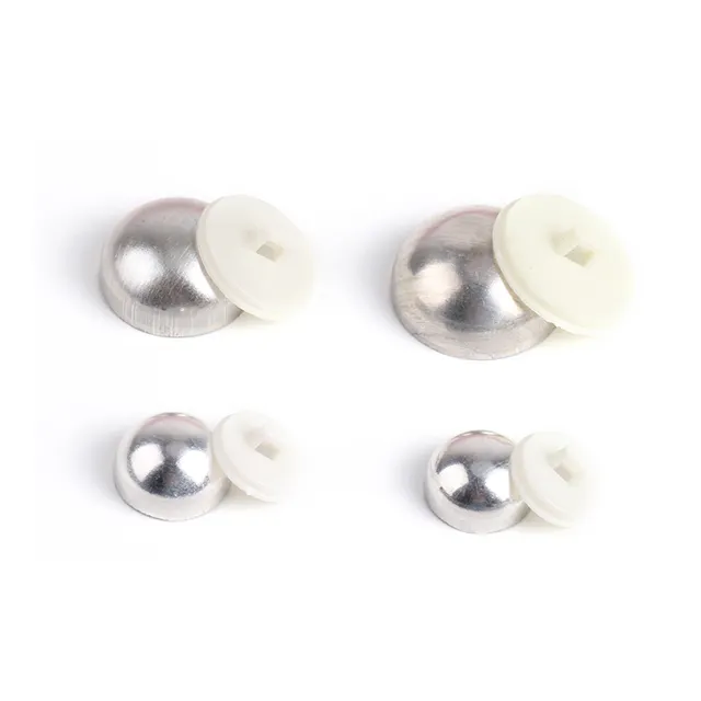 Botones botones de tela pan forma redonda cubierta de tela botón de Metal 4 cubierta botones