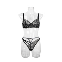 Ensemble de lingerie sexy deux pièces en maille polyester avec dentelle chrysanthème pour femme – Collection ODM tendance
