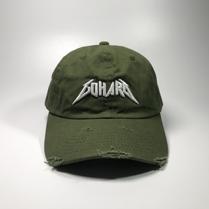 OEM Cotton Unstructured <strong>Army</strong> Green Baseball <strong>Cap</strong> With 3D Embroidered logo Custom Distressed Dad Hat - Product Image 4