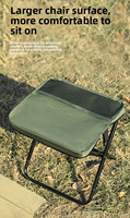 Tabouret pliant portable d'extérieur en tissu Oxford et acier au carbone, équipement de camping avec sac à bandoulière, chaise de pêche pliable
