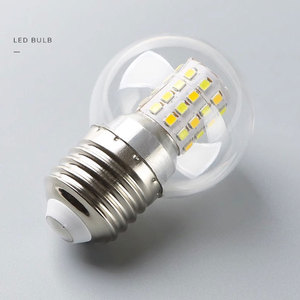 Tiết kiệm năng lượng ánh sáng ấm trắng mờ quả cầu tròn <span class=keywords><strong>E26</strong></span> 5W 7W bóng đèn nhựa trong suốt Ngô G45 dẫn bóng cao CRI 90 360 - Product Image 5