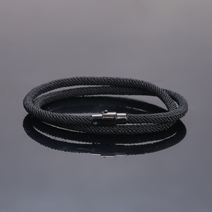 Super Quantity Double Layer Black Magnetic Clasp Charms Fashion Jewelry Milan Rope <b>Men</b> Women Couple Bracelets - Product Image 3