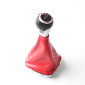 Pomo de Palanca de Cambios de Cuero Rojo para Volkswagen Polo, Ergonómico - Product Image 2