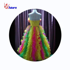 Aurora Pixel LED Long Dress LED Rave Dress for carnival performance wear glow in the dark dresses Rave Clothes