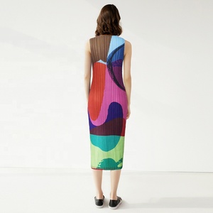 Casual Plus Size Slim Gradient Summer <strong>Blue</strong>, Gray, Yellow Long-sleeved <strong>Dress</strong> - Product Image 4