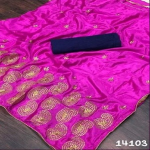 Saree en soie Banarasi pour femmes indiennes avec chemisier doux vêtements traditionnels en gros - Product Image 5