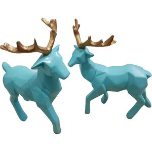 PARIJAT HANDICRAFT <b>Small</b> Resin Reindeer Statue Christmas Longevity Home Decor for Living Room Desktop <b>Cabinets</b> Pair Statues - Product Image 3
