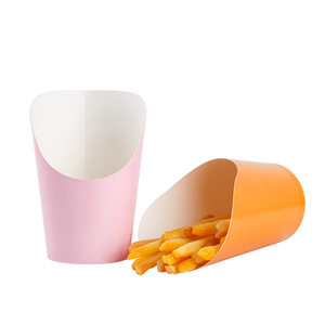 Custom Logo Greaseproof Kraft Cup New Style Single Wall round French Fry Paper Cup with Lower Price for Cookie Use