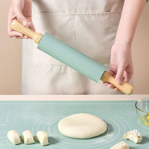 페이스트리를 위한 식품 등급 롤링 핀 세트-피자 쿠키 및 파이 도구를 위한 베이킹 및 간편한 세척을 위한 논스틱 실리콘 반죽 롤러 세트 - Product Image 6