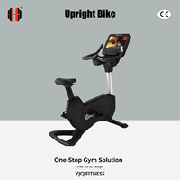 Vélo d'appartement avec écran numérique, guidon avant, selle réglable, pédales et base de support stable pour équipement de fitness commercial
