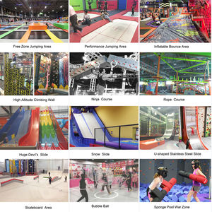 Parques de Trampolines Estilo Sky Zone Personalizados con Circuito Ninja y Baloncesto para Centros de Entretenimiento Familiar o Parques de Aventura - Product Image 4