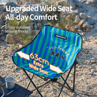 Chaise pliante imperméable avec poche latérale en maille, tissu personnalisé OEM, pieds antidérapants pour jardin, cour, camping, chaise lune