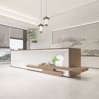 Nouveau comptoir de réception de style chinois, motif marbre, comptoir de caisse d'entreprise, bureau d'accueil, salon de beauté, hôtel