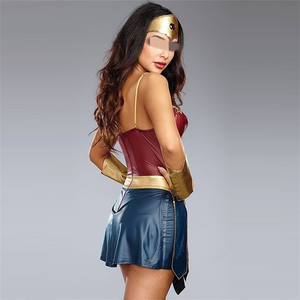 Costume de super-héros d'Halloween pour femmes, robe Wonder Cosplay, costumes de scène, fête de Purim, vêtements sexy, robe en cuir - Product Image 2