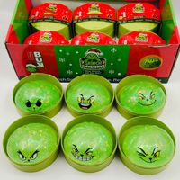Jouet anti-stress Grinch Squishy Bun en TPR avec paillettes, jouet à presser pour enfants, boîte surprise de Noël