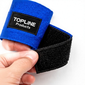 Bandes de maintien élastiques bleues TOPLINE, antidérapantes et réglables, pour le soutien du poignet, adaptées au MMA, Muay Thai et musculation. - Product Image 4