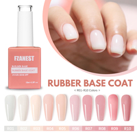FZANEST HEMA Free Rubber Base Fiber Base Gel pour Ongles, Gel Constructeur 5 en 1, Gel de Renforcement et d'Extension, Vernis à Ongles, Logo Personnalisé