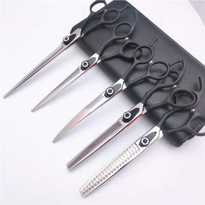 Ciseaux de toilettage pour animaux de compagnie Suzhou, 7 pouces, manche noir, lame plate standard, pratiques pour l'esthétique - Product Image 3