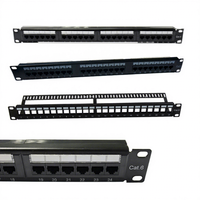 LE-P3724S Panneau de brassage réseau Cat6 RJ45 24 ports 19 pouces 1U pour montage en rack, panneau vierge pour gestion de câbles en armoire serveur