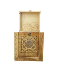 Caja de madera rectangular de pino hecha a mano para envasar licores, caja de almacenamiento para bebidas o regalos. - Product Image 5