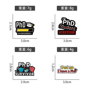Sming Pins Phd Survivor in Progress Esmalte Pin Trust Me I Have a Phd Student Broches Insignia de solapa Joyería de temporada de Graduación - Product Image 6