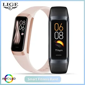 Pulsera Inteligente con Monitor de Actividad Física, Recordatorio de Mensajes, Monitor de Frecuencia Cardíaca y Sueño, Resistente al Agua, Compatible con Android e iOS, Correa de Acero Inoxidable, Deportiva - Product Image 2