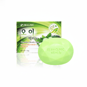 Korea Cosmetic 3W CLINIC CUCUMBER BEAUTY <b>SOAP</b> Solid Herbal Olive Oil Antiseptic Whitening Soothing Exfoliating Bath <b>Soap</b> - Product Image 2