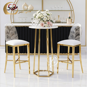 Cocktail Stainless Steel Modern Counter Height <b>Bar</b> <b>Table</b> for Night Clubs Hotels Wine Outdoor Dining - Product Image 5