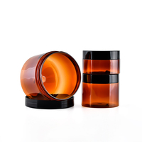 Bocaux cosmétiques ronds en plastique PET transparent de 50 ml, 150 ml, 250 ml avec couvercles à vis dorés, contenants pour crème pour le visage et le corps