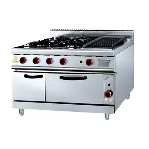 GL-997A Commercial gas range with 6 burner oven hot sale gas oven price list hotel kitchen equipment