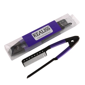 <span class=keywords><strong>Pas</strong></span> <span class=keywords><strong>cher</strong></span> carbone fiberhair V forme pliable salon défriser les cheveux brosse cheveux lisseur peigne en gros - Product Image 1