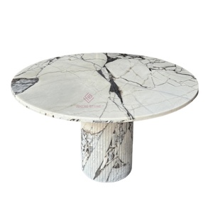 Scandinavian phong cách vòng đá cẩm thạch bàn ăn calacatta rắn đá cẩm thạch bảng rãnh bệ cho nhà - Product Image 2