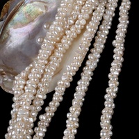 Collier de perles baroques naturelles d'eau douce blanches de 6-8 mm avec trou latéral, qualité AA, certifié par un tiers, marque DK