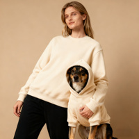 OEM Luxury Polyester Pet Clothes Sweater Sweatshirts Hiver Noël Rouge Blank Matching Human Dog Hoodie and Owner Hoodies