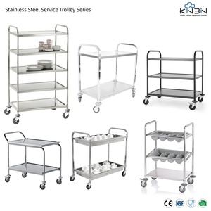 Carrito de Servicio de Acero Inoxidable 201/304, Serie de 2/3/5 Niveles, Carrito de Comedor Comercial en Varios Tamaños para Restaurante y Hotel - Product Image 1