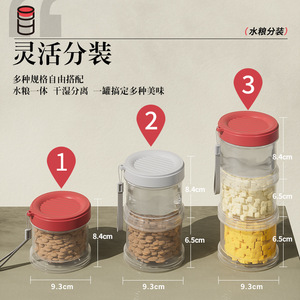 ขวดน้ำสำหรับสัตว์เลี้ยงแบบพกพาข้ามพรมแดนรุ่นใหม่ ถ้วยใส่น้ำและอาหารแบบพกพา ภาชนะบรรจุหลายชั้นสำหรับสุนัขและแมว เหมาะสำหรับ - Product Image 3