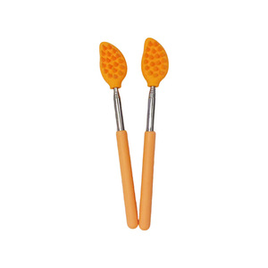 Stainless Steel Retractable Silicone <b>Bath</b> <b>Brush</b> Oval Shape Gentle Massage For Skin Care - Product Image 1