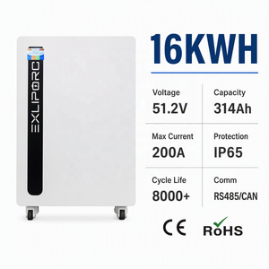 16KWH LiFePO4 <b>Energy</b> <b>Storage</b> Battery 51.2V 314Ah IP65 8000 Cycles BMS Bluetooth Monitoring Inverter Compatible - Product Image 1