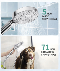 Factory Direct High Pressure Head Detachable Stainless Steel Shower Faucet Easy Cleaning Chrome Filtered Handheld Shower Head - Product Image 3