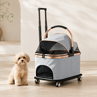 Sac de transport pliable confortable et imperméable pour animaux de compagnie, chariot détachable, cadre en acier au carbone, roues silencieuses en PU, charge de 10 kg, OEM