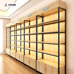 Estantes de Madera para Abarrotes JIUSHUN, Estante de Exhibición Resistente, Gabinete con Logotipo Personalizado, Estantes de Madera para Supermercados - Product Image 5