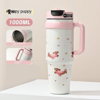 Agent d'achat de boissons Nouvelle tasse à eau à motif mignon de grande capacité Thermos Big Mac de grande valeur avec ventouse Article ménager