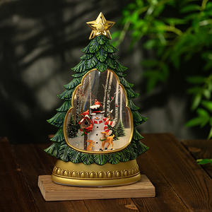 Noë<span class=keywords><strong>l</strong></span> Résine Boîte À Musique Boule De Cristal Jouet Ornements Artisanat Enfants Cadeau Artisanat - Product Image 2